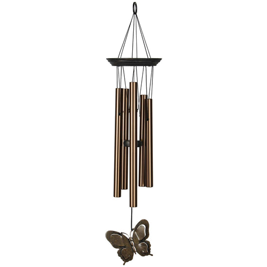  Woodstock Chimes Signature Collection Brown Aluminum/Wood 21 In. Butterfly Wind Chime