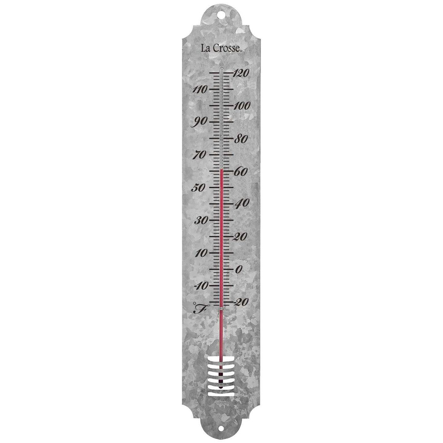  La Crosse Technology Thermometer Galvanized Metal Silver 19.81 In.