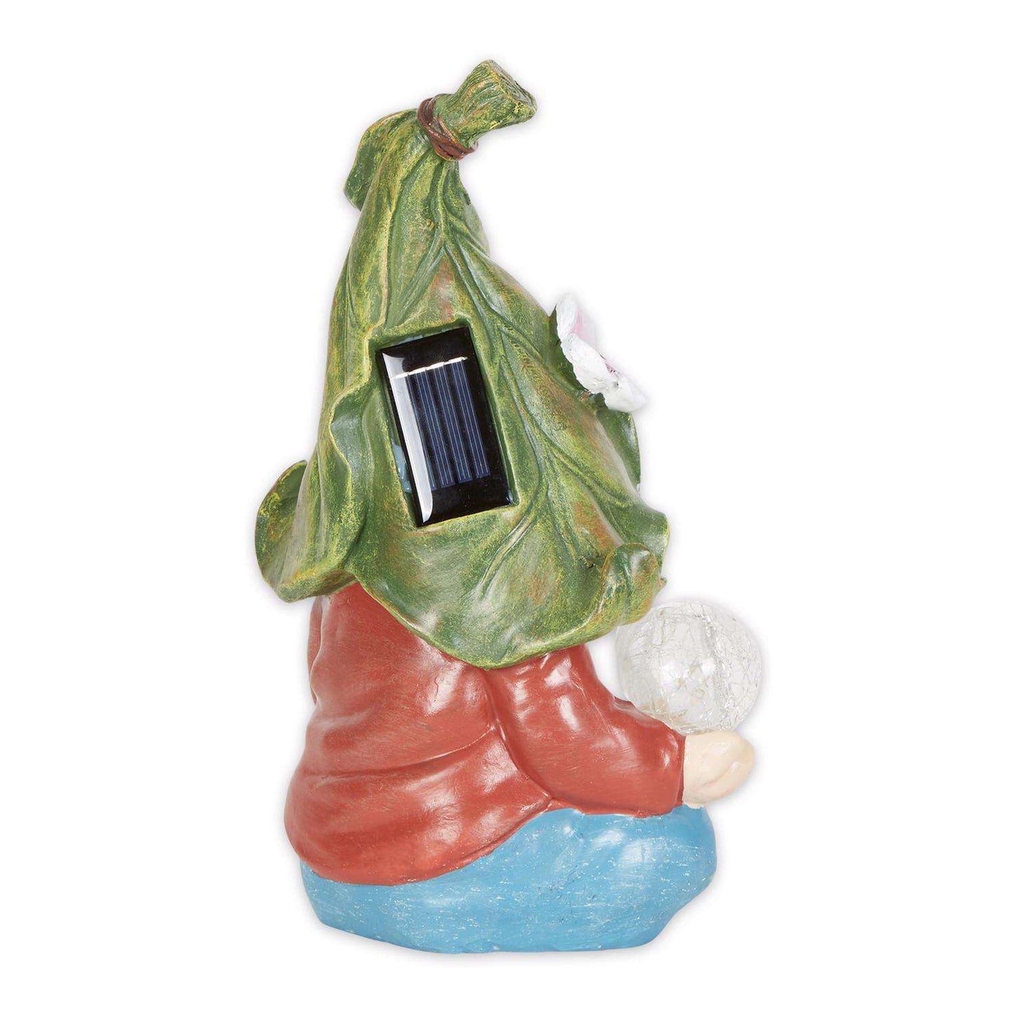  Zingz Polyresin Multi-color 11.6 In. Meditating Leaf-Hat Gnome Garden Statue