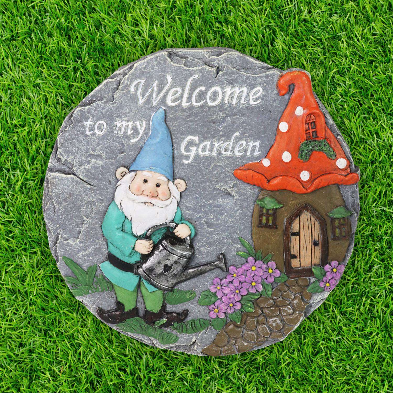  Exhart WindyWings Assorted Resin/Stone 1.5 In. H Welcome To My Garden Statue