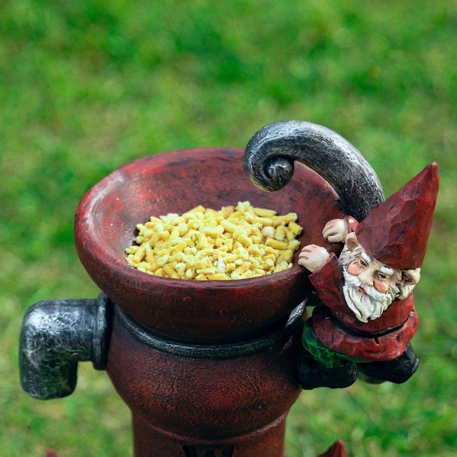  Glitzhome Polyresin Multi-color 16.5 In. Water Pump Gnome Welcome Garden Statue