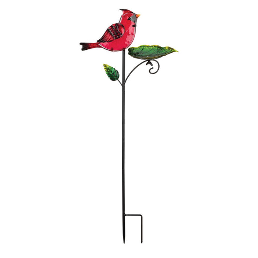  Regal Art & Gift Red Glass/Metal 29.5 In. H Outdoor Garden Stake