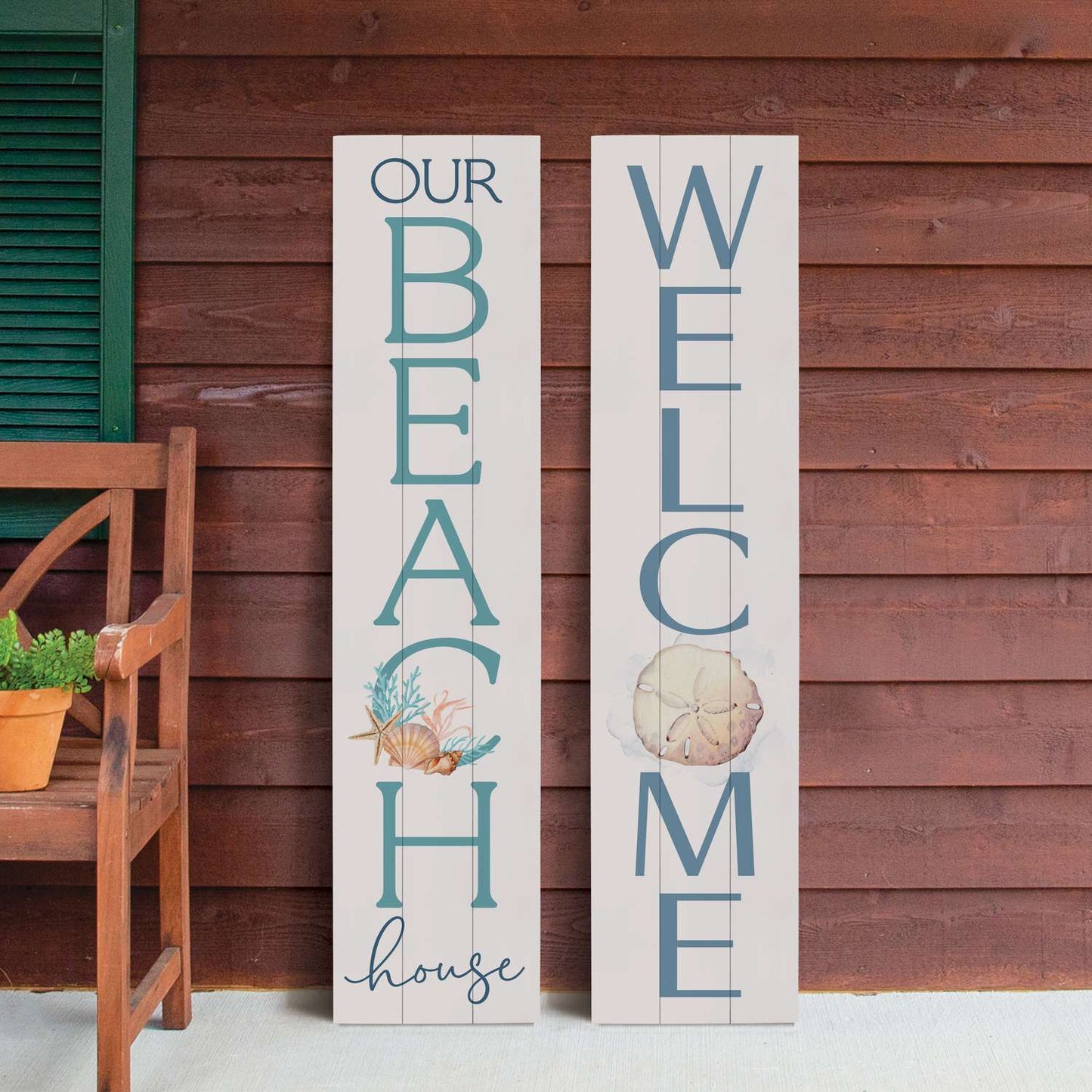  P. Graham Dunn Multicolored Wood 47 In. H Our Beach House Porch Sign