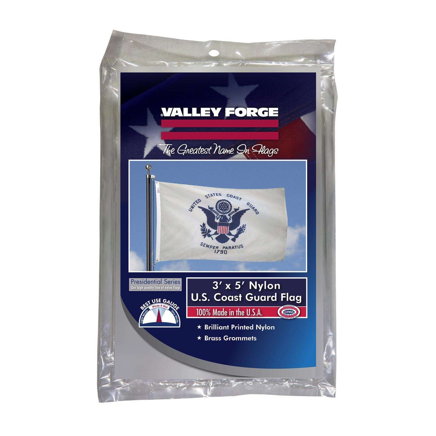  Valley Forge Coast Guard Military Flag 3 Ft. W X 5 Ft. L
