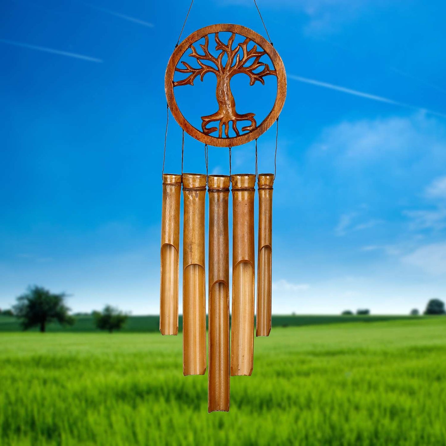  Woodstock Chimes Asli Arts Brown Bamboo 26 In. Tree Of Life Wind Chime