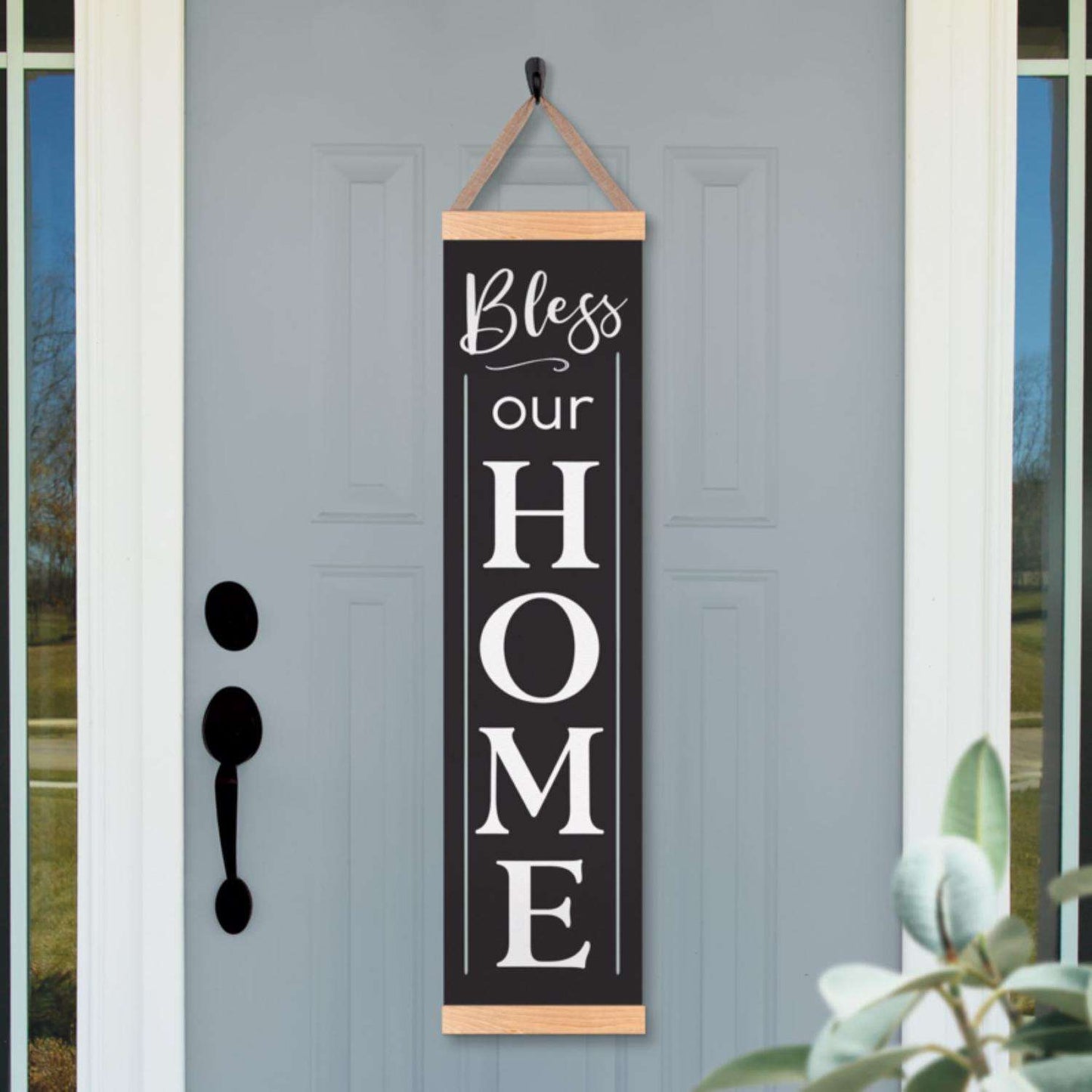  P. Graham Dunn Black/White Wood 43.75 In. H Bless Our Home Banner Decoration