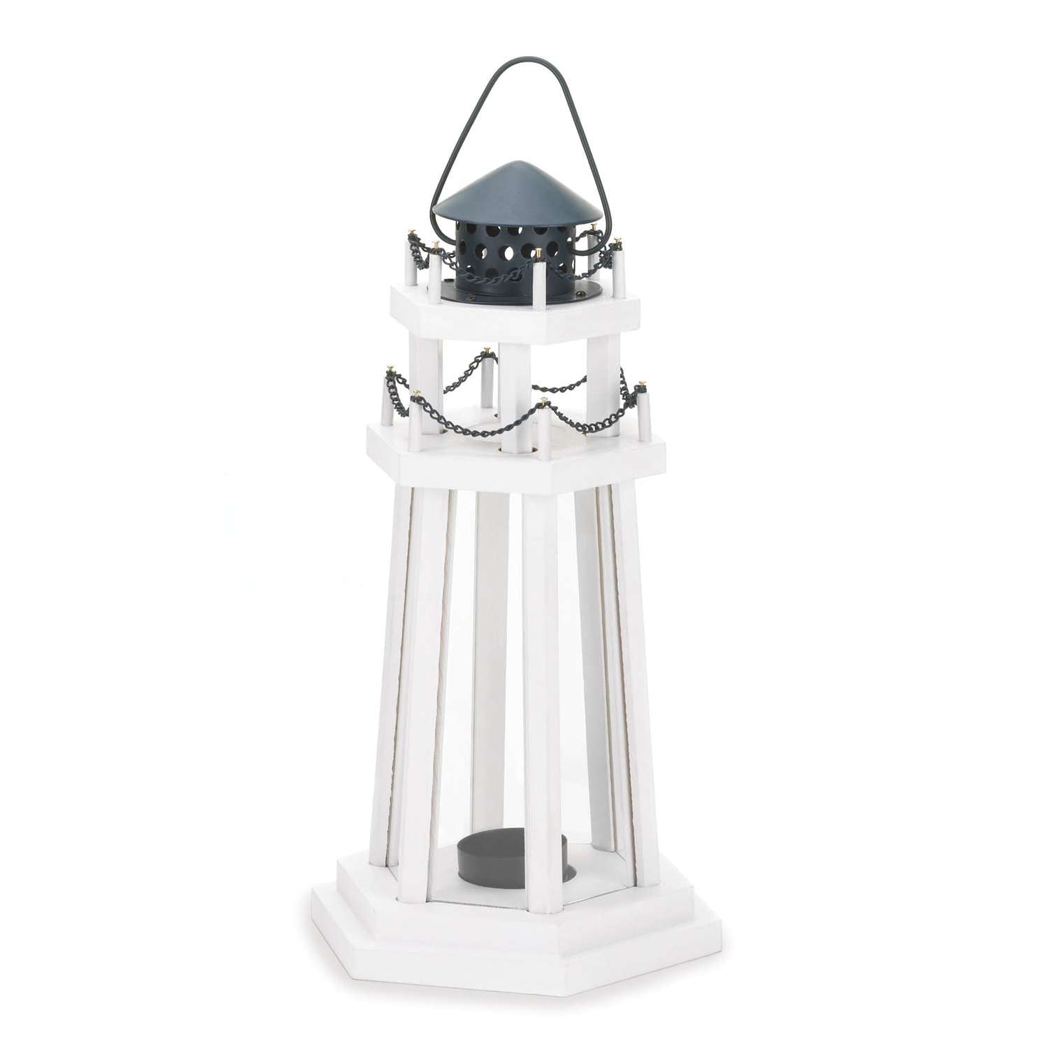  Gallery Of Light Lighthouse 12.25 In. Wood Lantern White