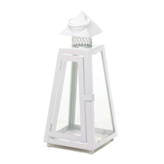  Gallery Of Light Coastal Glass/Metal Lantern White