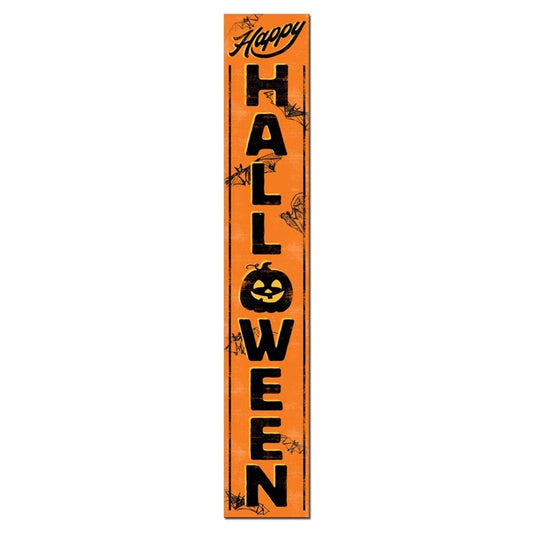  My Word! Black/Orange Wood 46.5 In. H Happy Halloween Porch Sign
