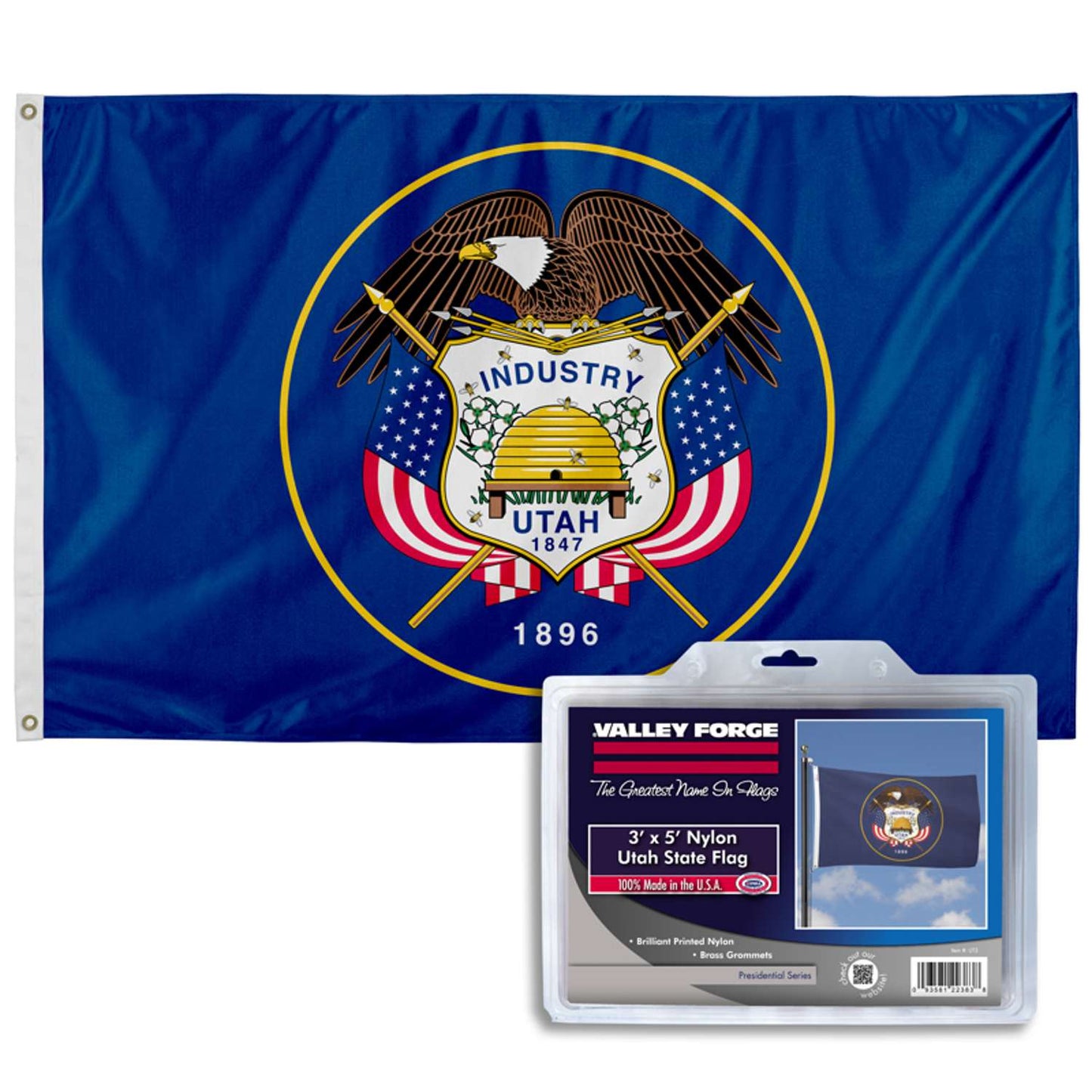  Valley Forge Utah State Flag 36 In. H X 60 In. W