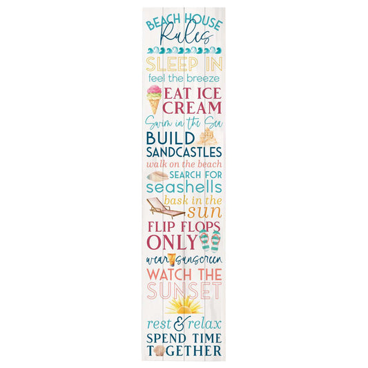  P. Graham Dunn Multicolored Wood 60 In. H Beach House Rules Porch Sign