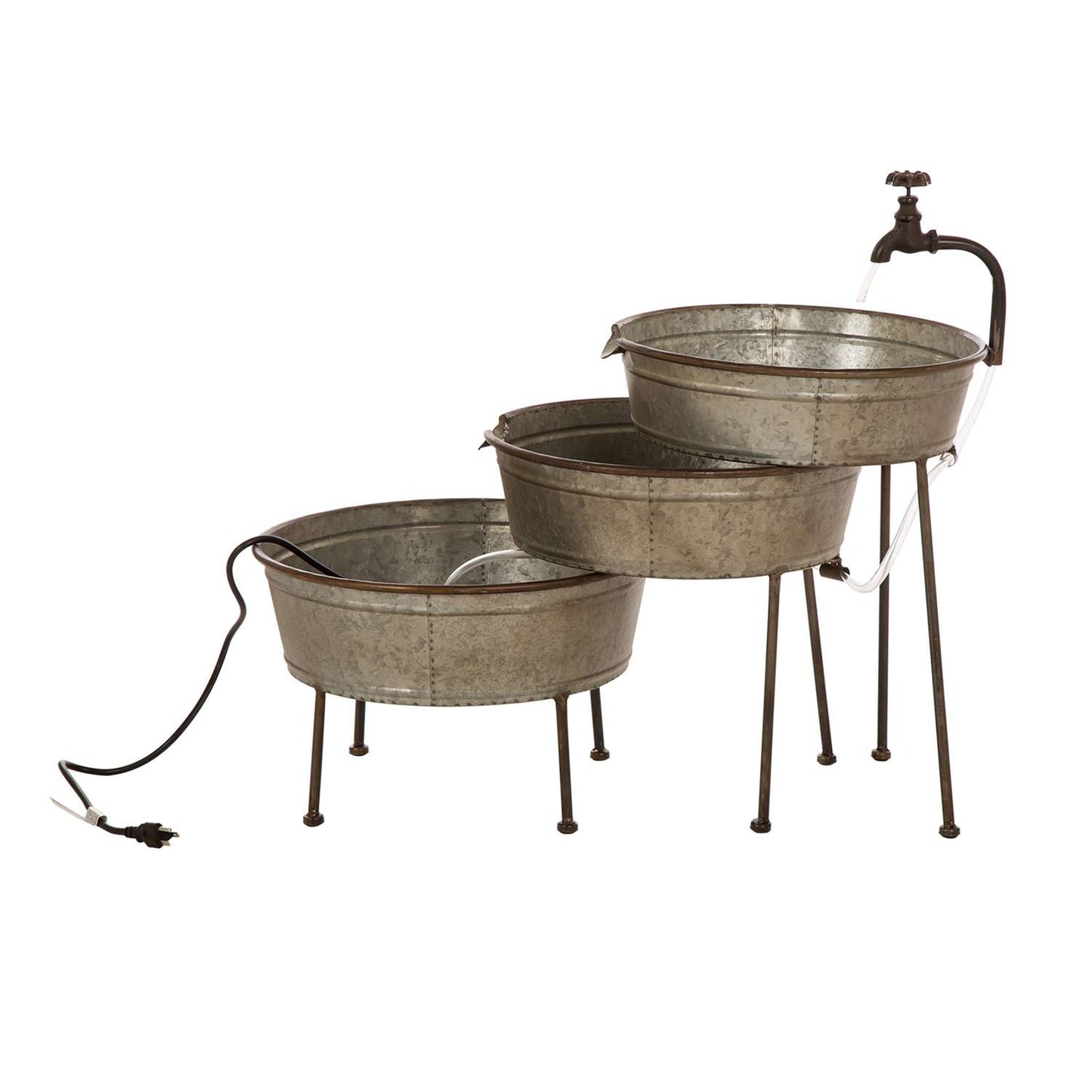  Glitzhome Metal Silver 25.5 In. H Fountain