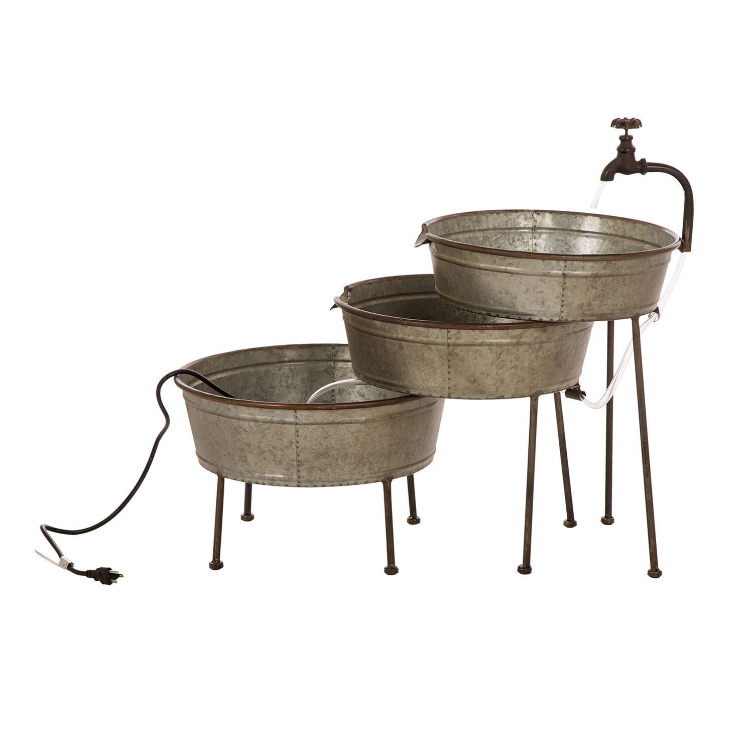  Glitzhome Metal Silver 25.5 In. H Fountain