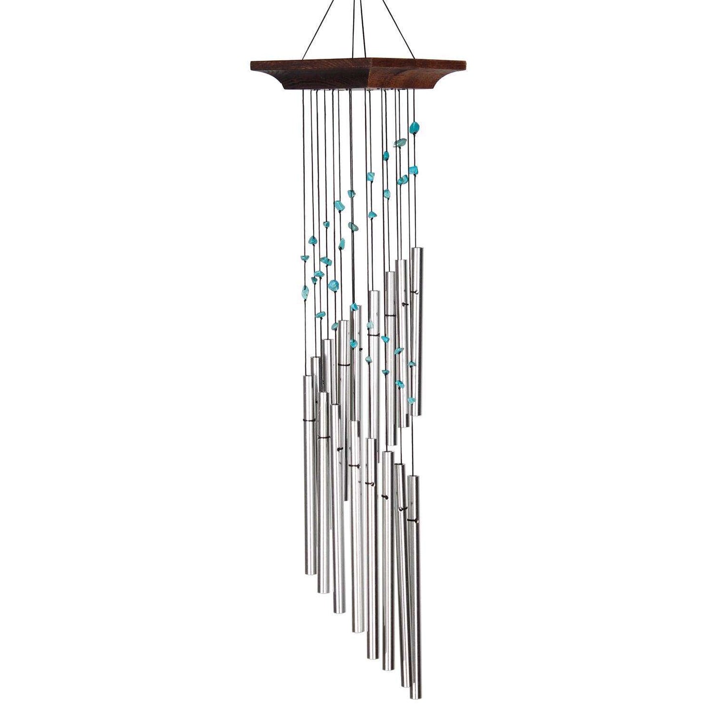  Woodstock Chimes Mystic Spiral Brown/Silver Aluminum/Wood 22 In. Wind Chime