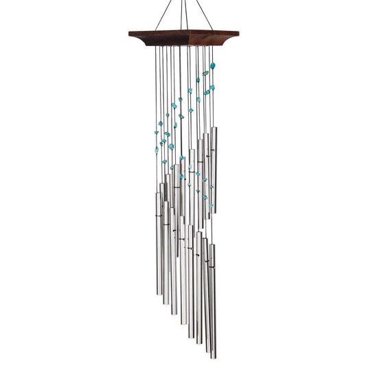  Woodstock Chimes Mystic Spiral Brown/Silver Aluminum/Wood 22 In. Wind Chime