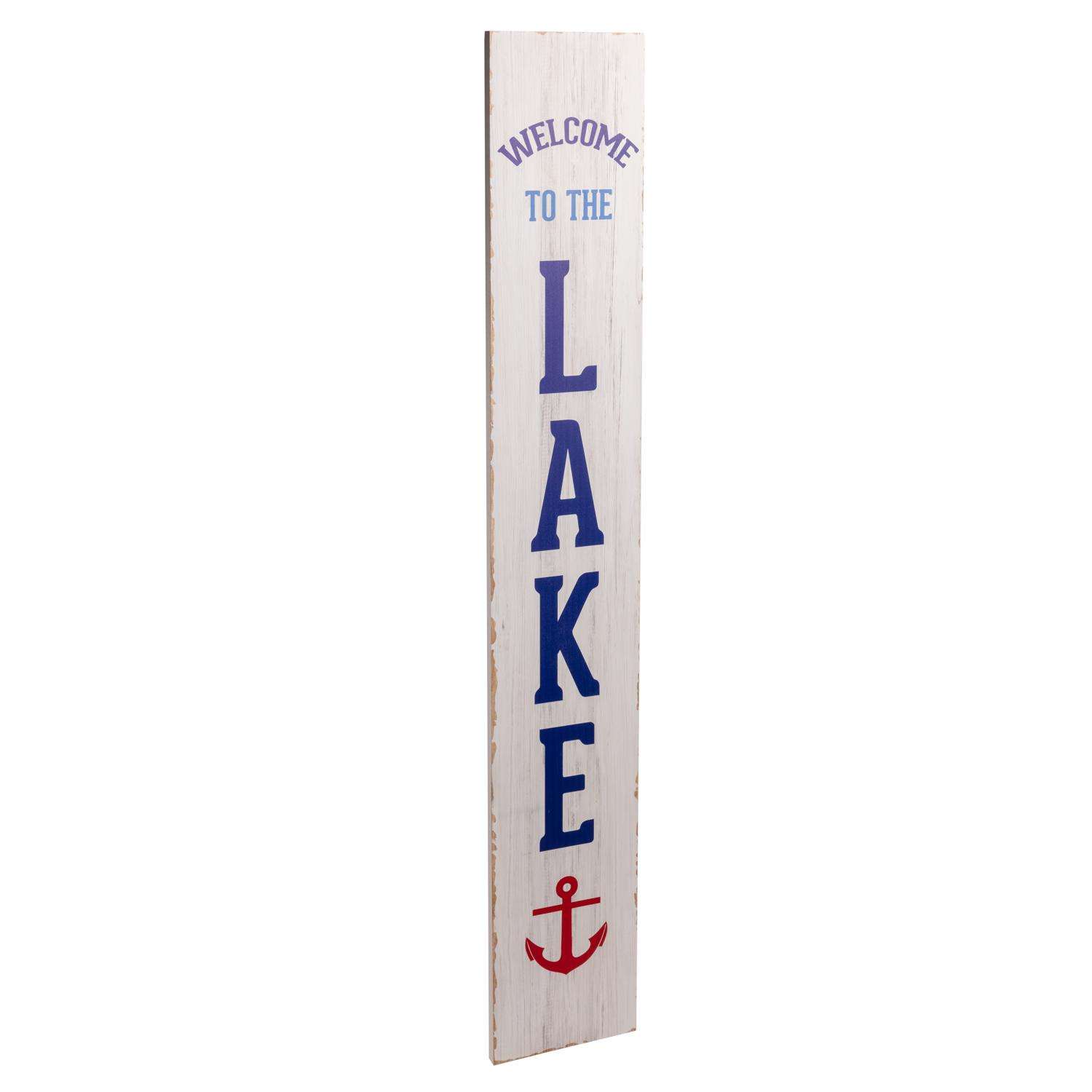  Pavilion We People White Wood 48 In. H Anchor Porch Sign