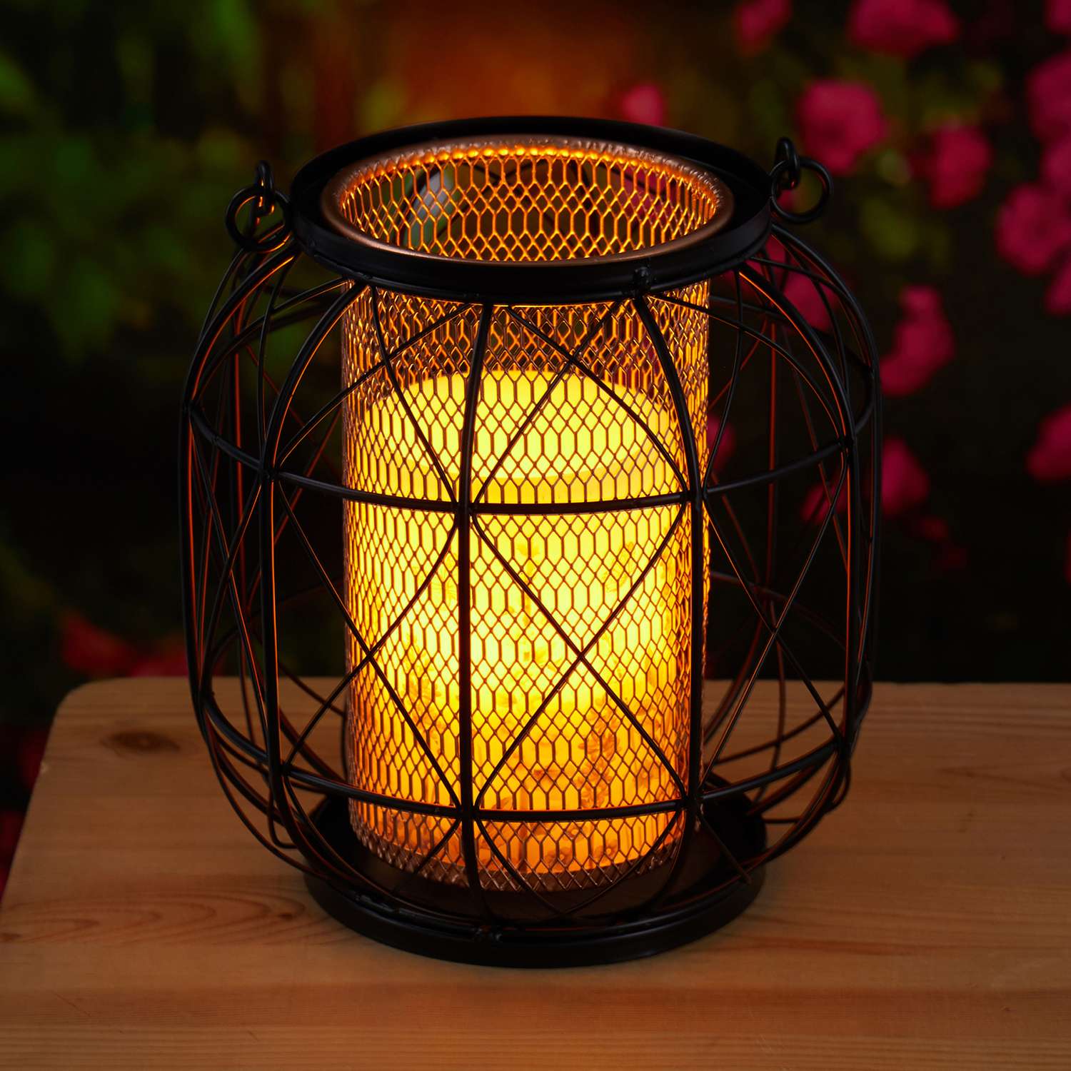  Meadow Creek 10 In. Metal Wire Lantern Black/Copper