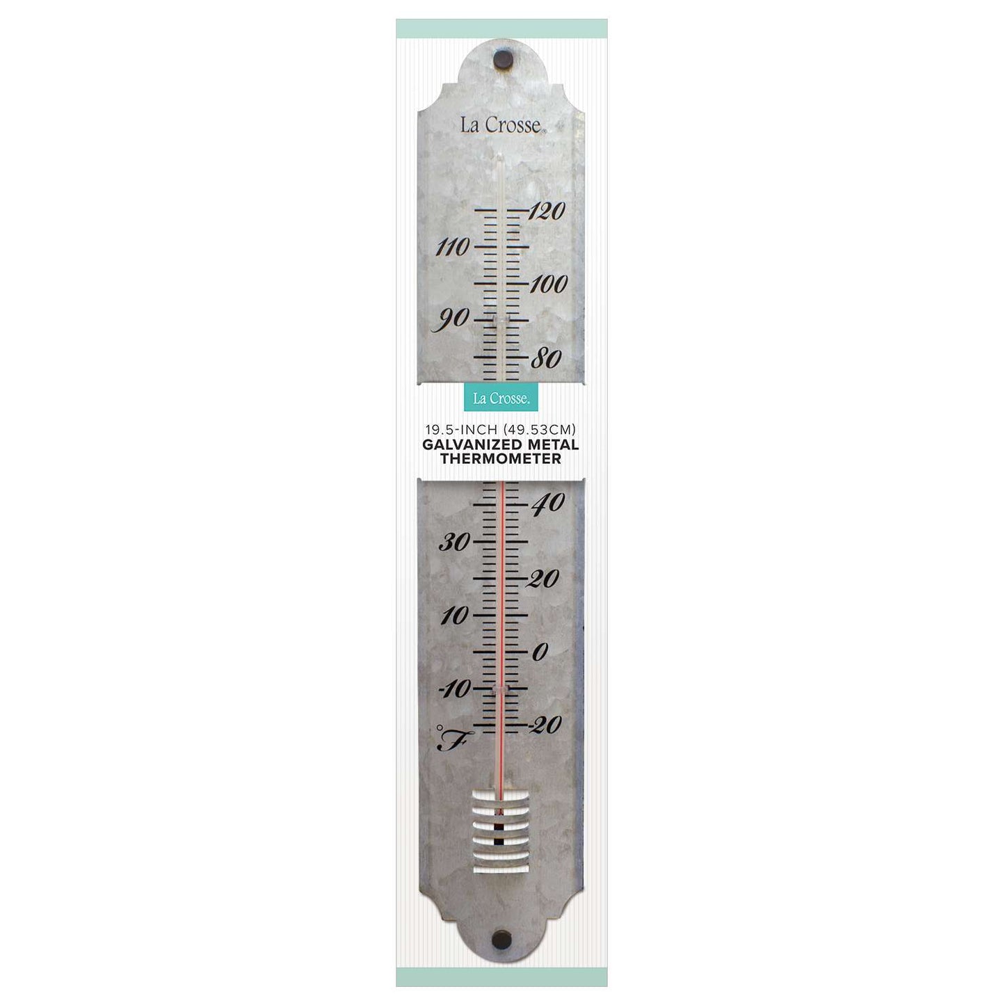  La Crosse Technology Thermometer Galvanized Metal Silver 19.81 In.