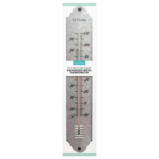  La Crosse Technology Thermometer Galvanized Metal Silver 19.81 In.