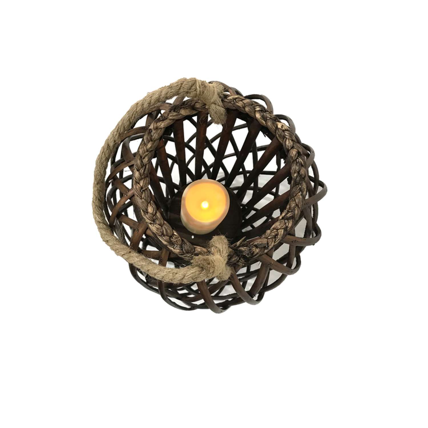  Infinity 20 In. Wood Willow Hanging Lantern Brown
