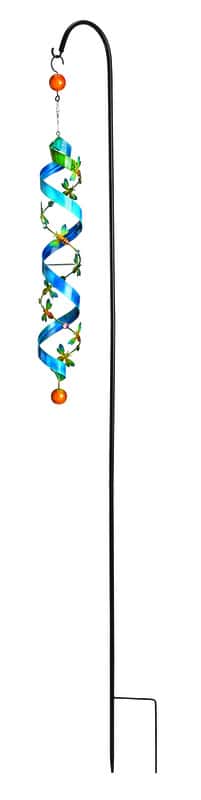  Alpine Multicolored Iron 84 In. H Bee With Shepherd Hook Garden Stake Spinner