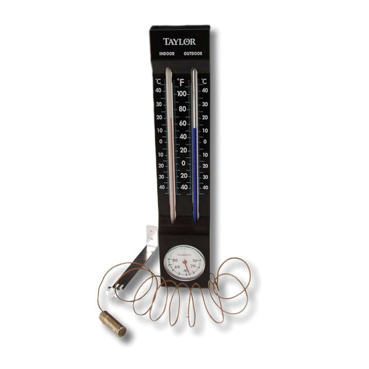  Taylor Hygrometer/Thermometer Plastic Black 9.75 In.