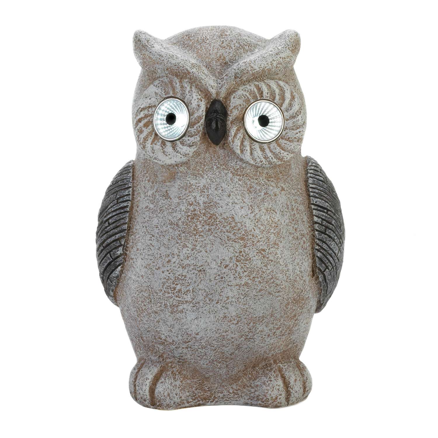  Summerfield Terrace Gray Polyresin 12 In. H Owl Solar Statue
