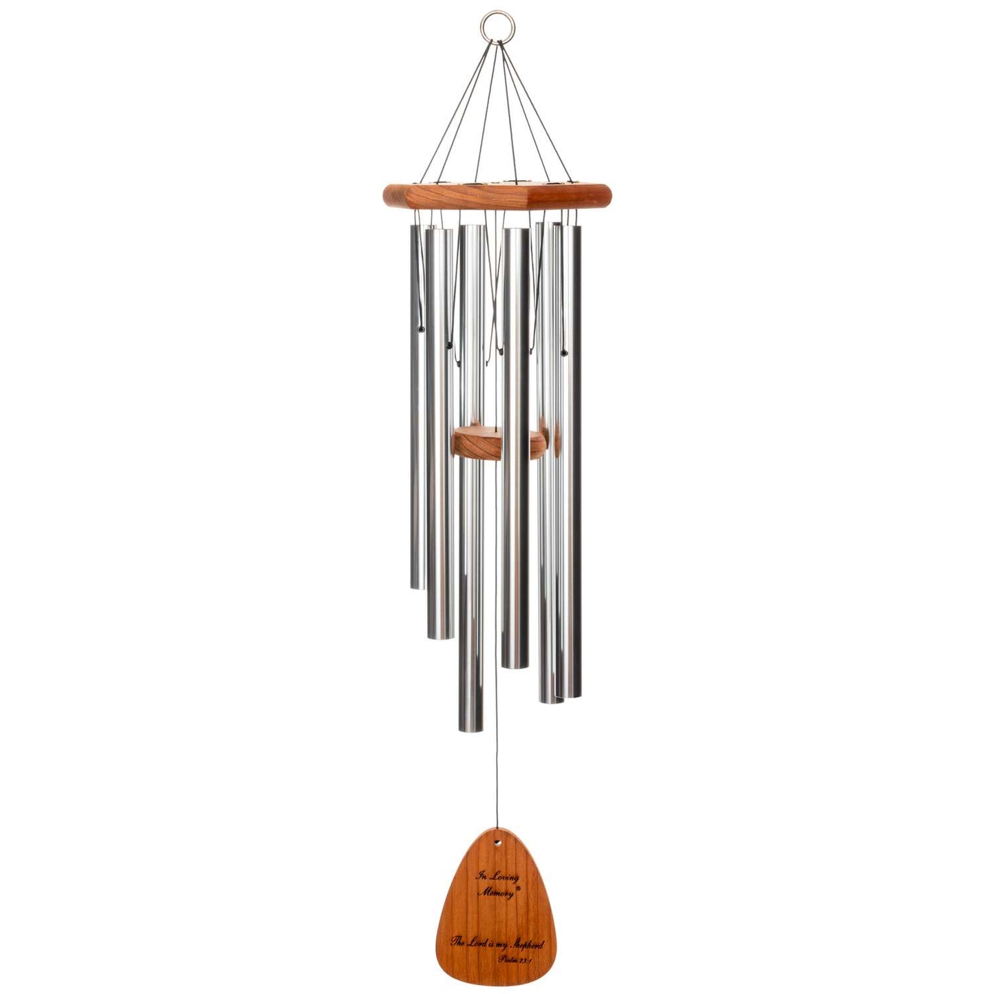  Wind River In Loving Memory Silver Aluminum/Wood 35 In. Wind Chime