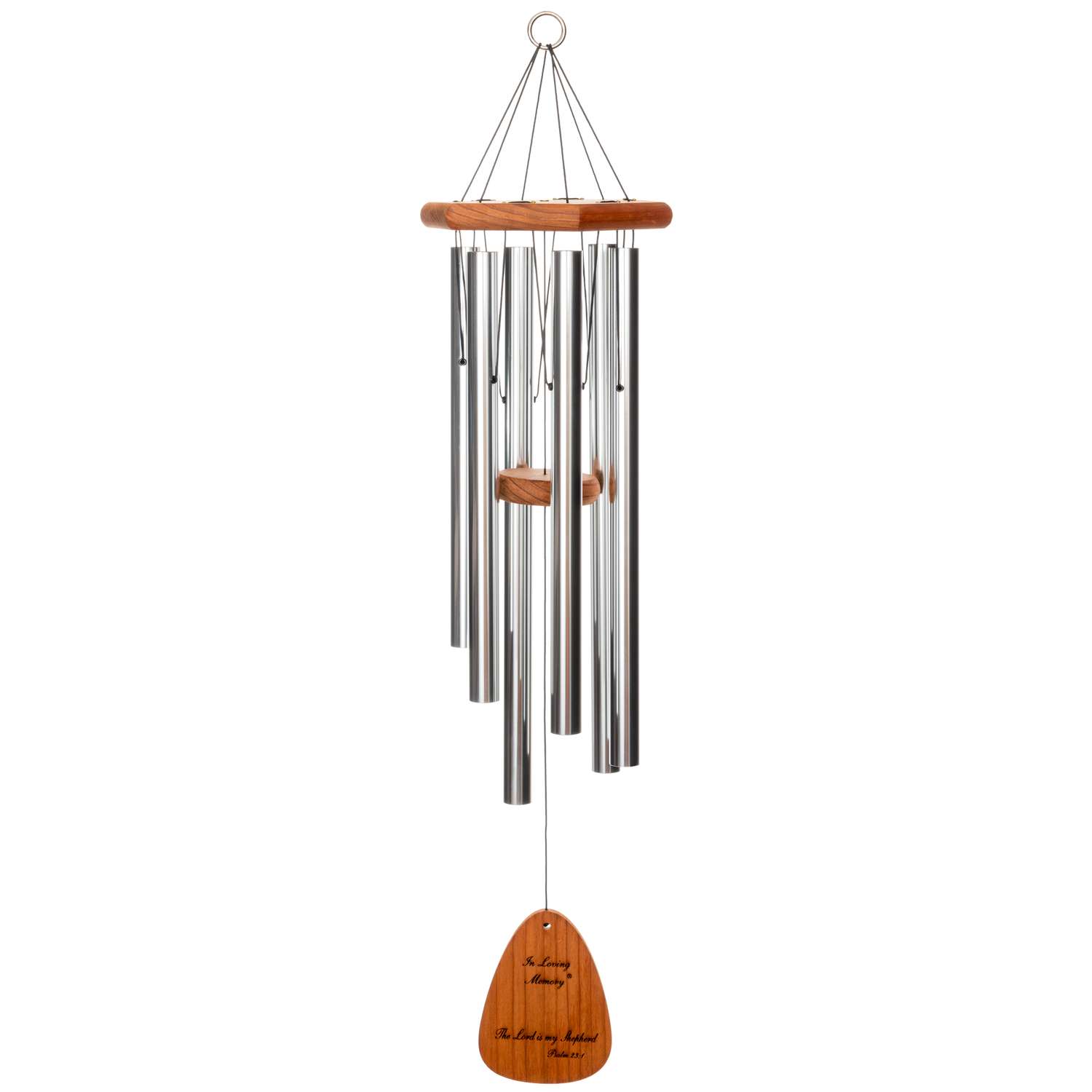  Wind River In Loving Memory Silver Aluminum/Wood 35 In. Wind Chime
