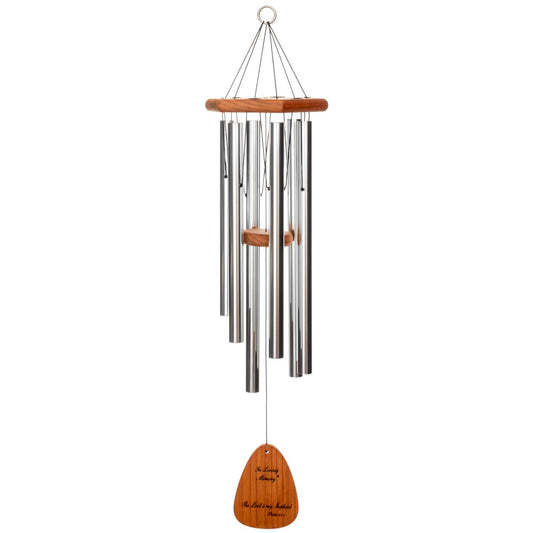  Wind River In Loving Memory Silver Aluminum/Wood 35 In. Wind Chime