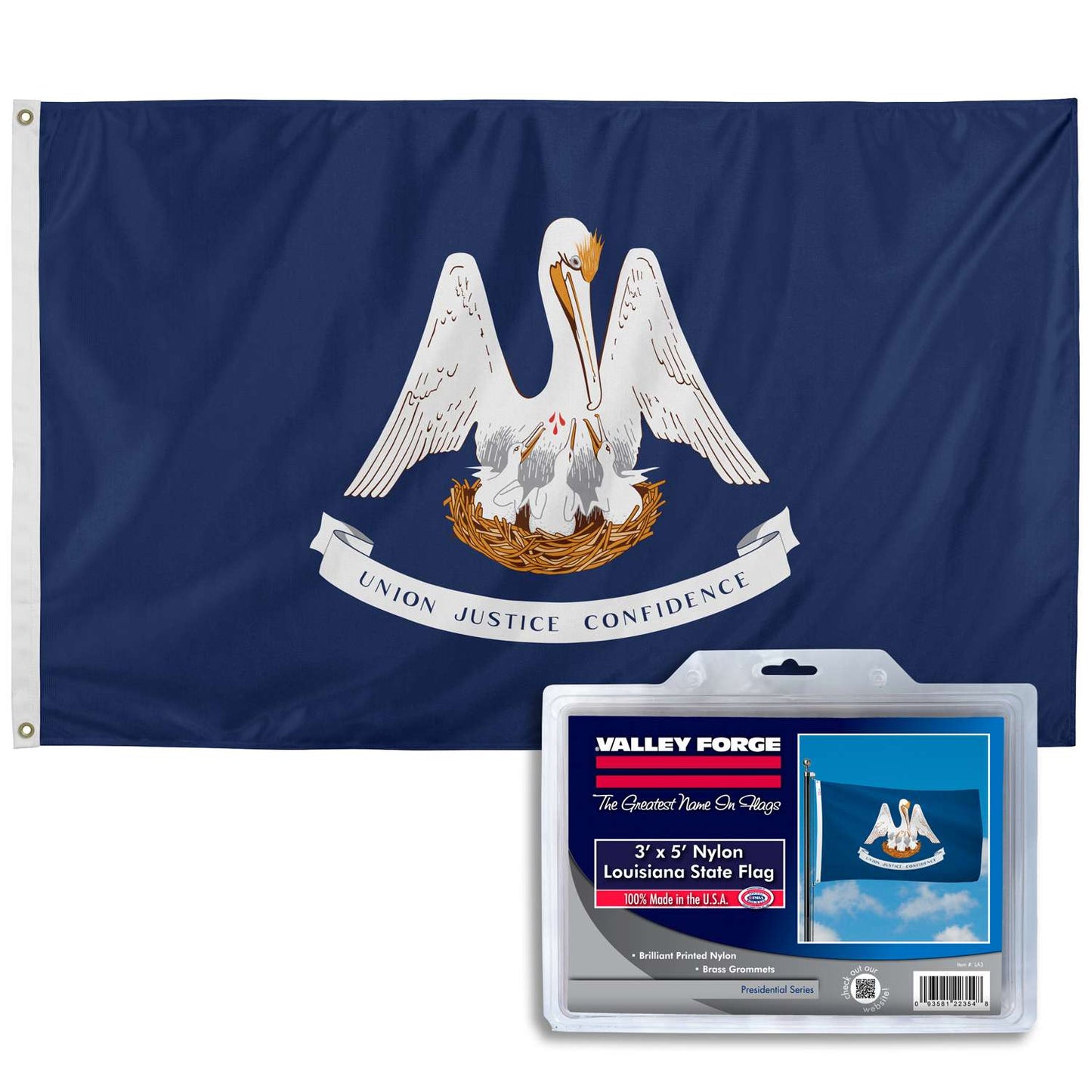  Valley Forge Louisiana State Flag 36 In. H X 60 In. W