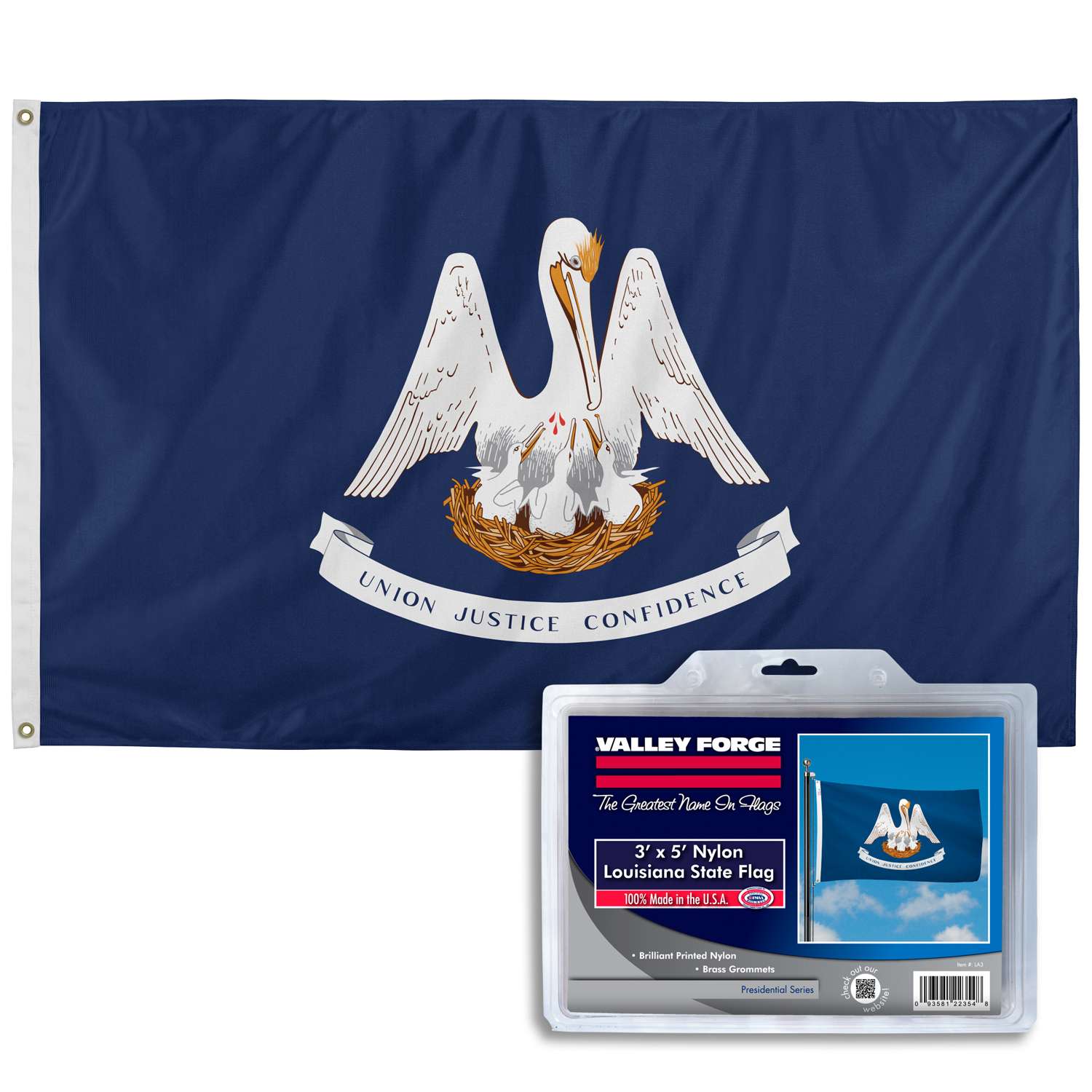  Valley Forge Louisiana State Flag 36 In. H X 60 In. W
