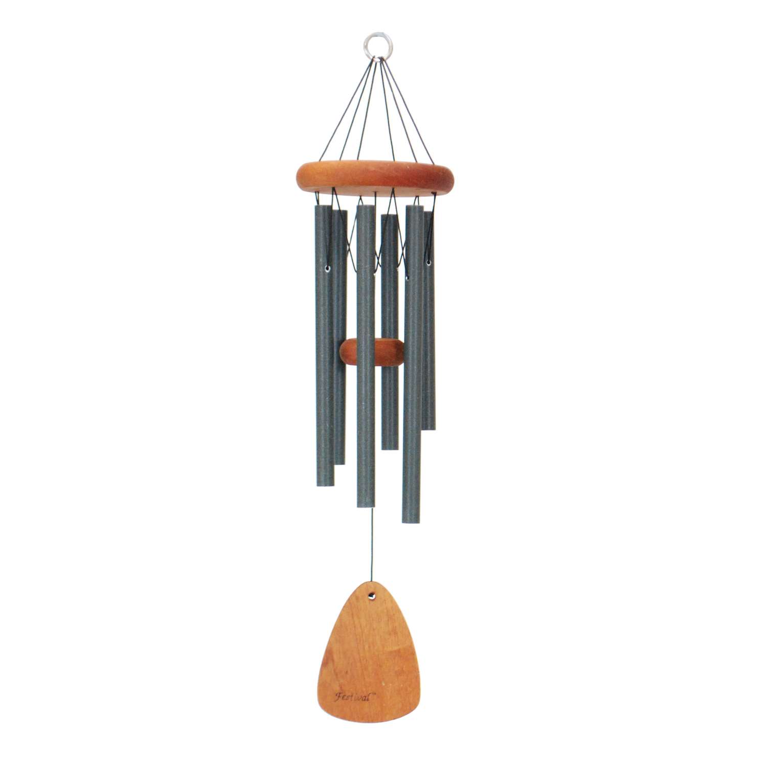  Festival Forest Green Aluminum/Wood 24 In. Wind Chime