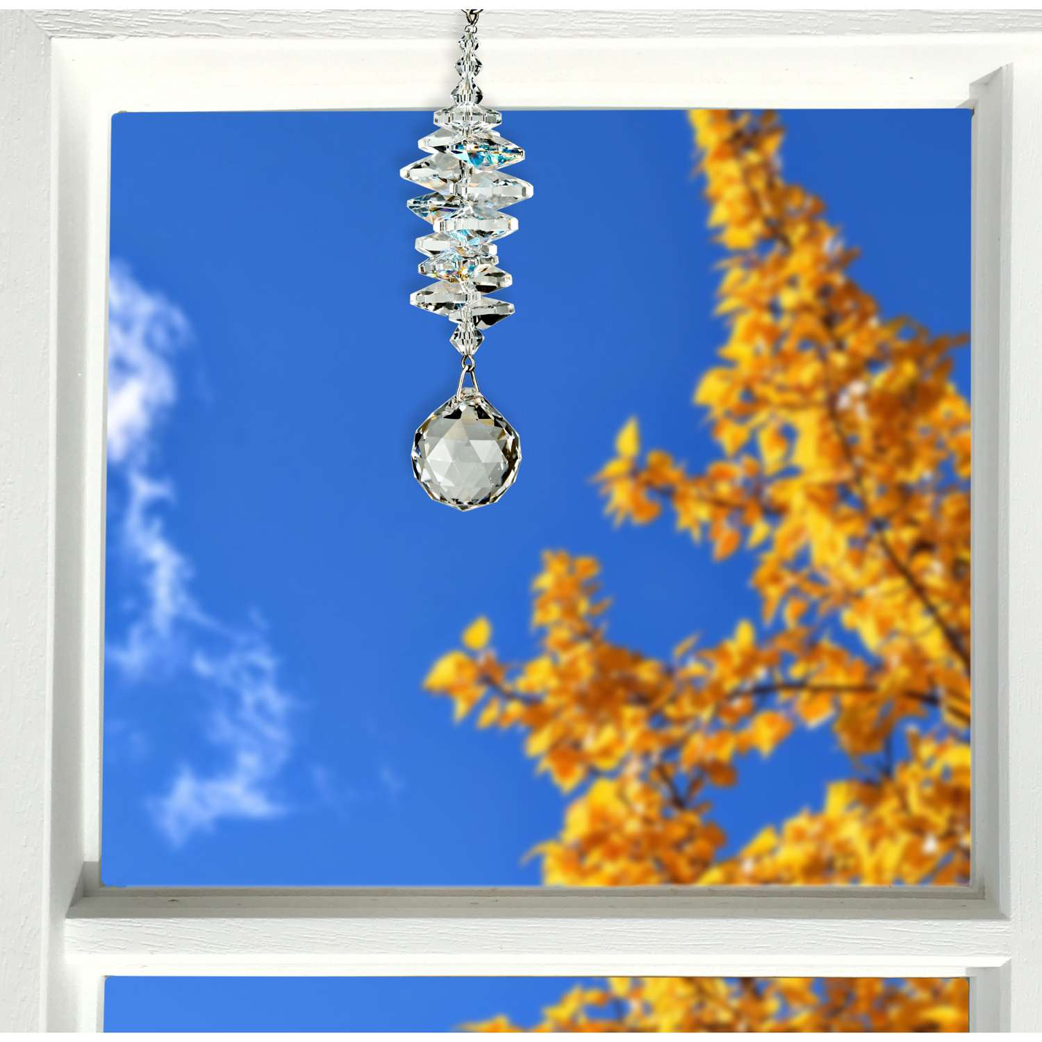  Woodstock Chimes Clear Crystal 3.5 In. Ball Wind Chime