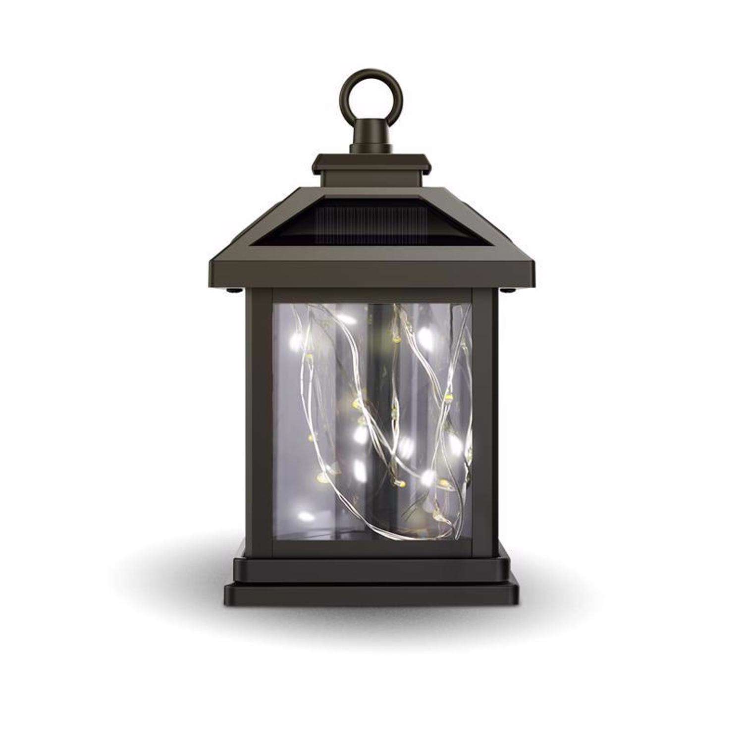 Feit Solar Fixtures 7 In. Solar Power Metal Square Hanging Pathway Light Bronze