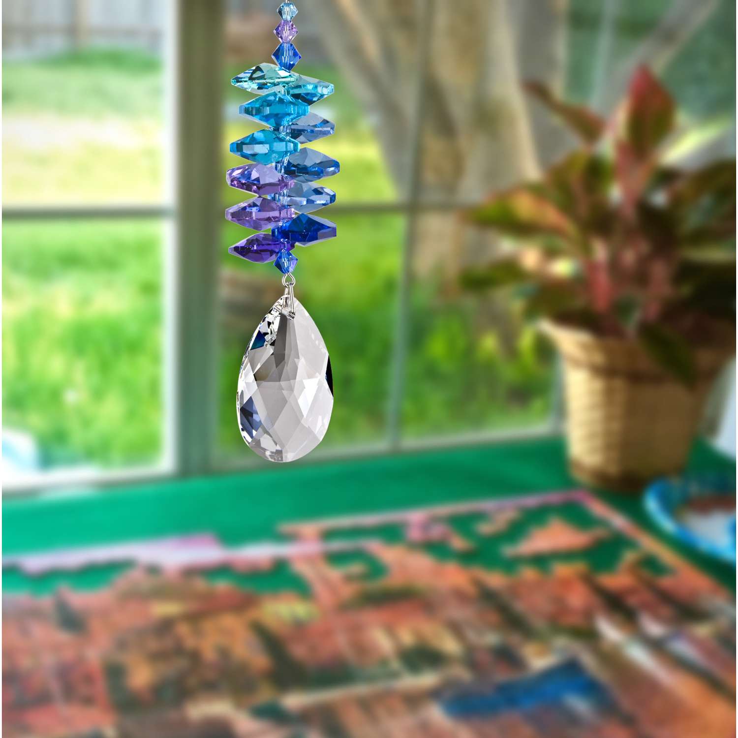  Woodstock Chimes Multi-color Crystal 4 In. Almond Wind Chime