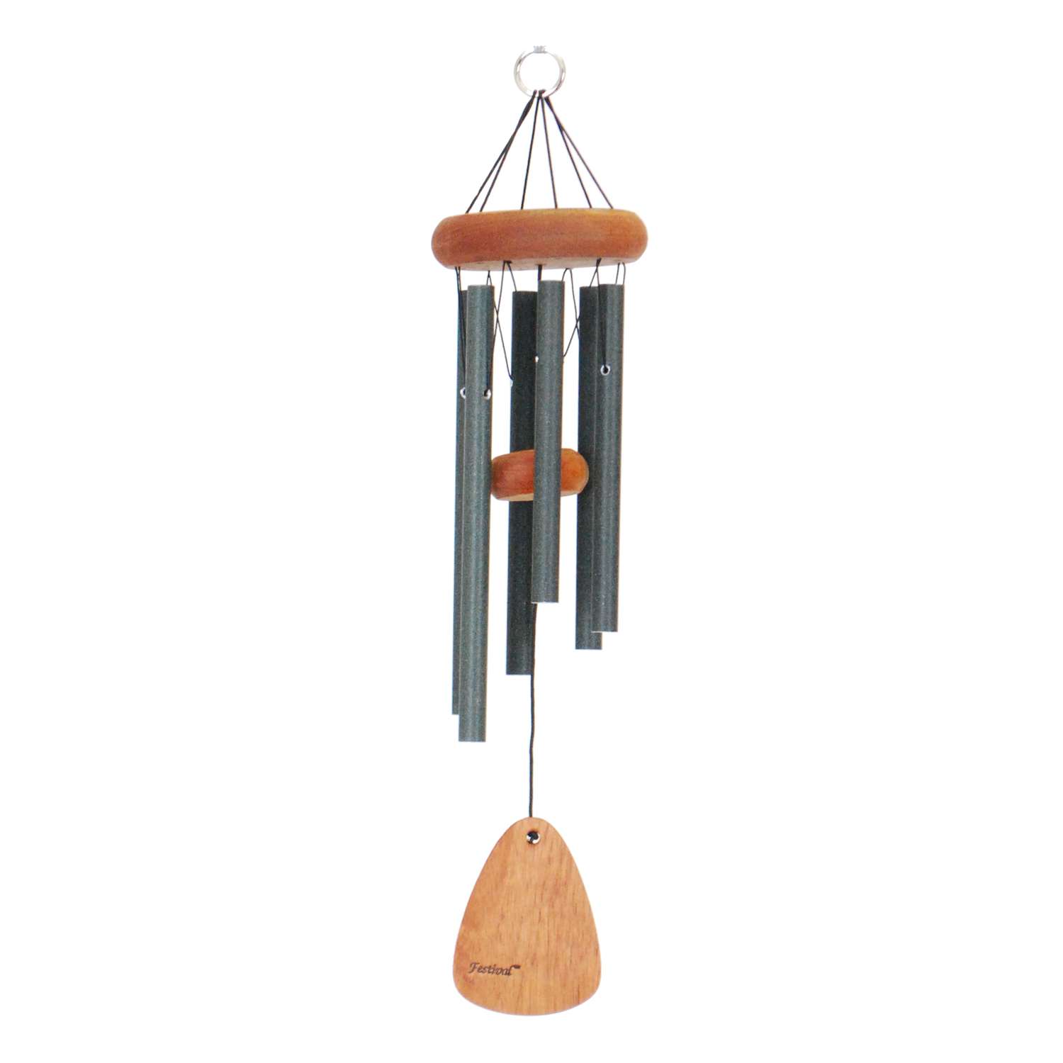  Festival Forest Green Aluminum/Wood 18 In. Wind Chime