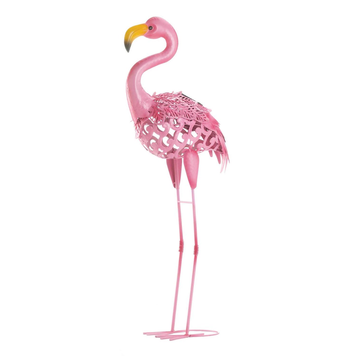  Zingz & Thingz Pink Iron 32 In. H Standing Tall Flamingo Statue