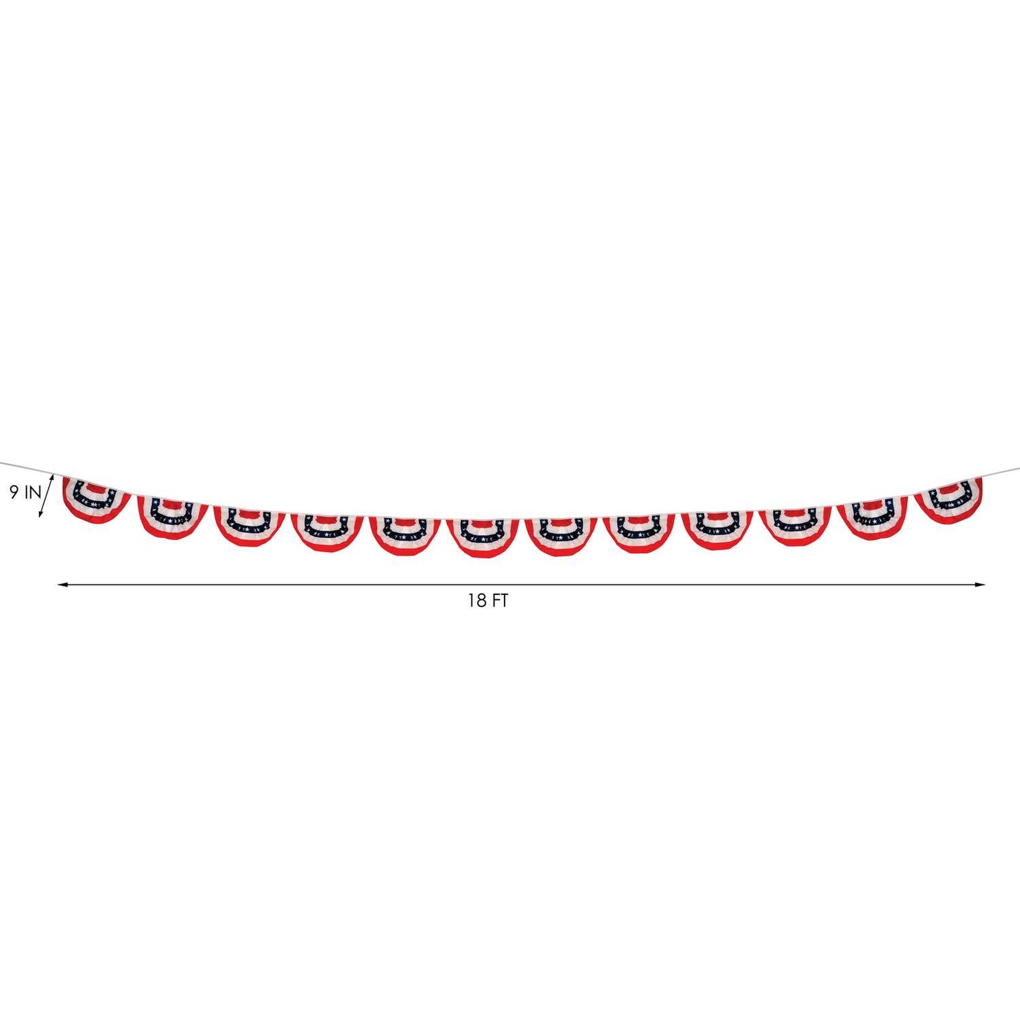  In The Breeze Patriotic Pleated Flag 9 In. H X 18 In. W