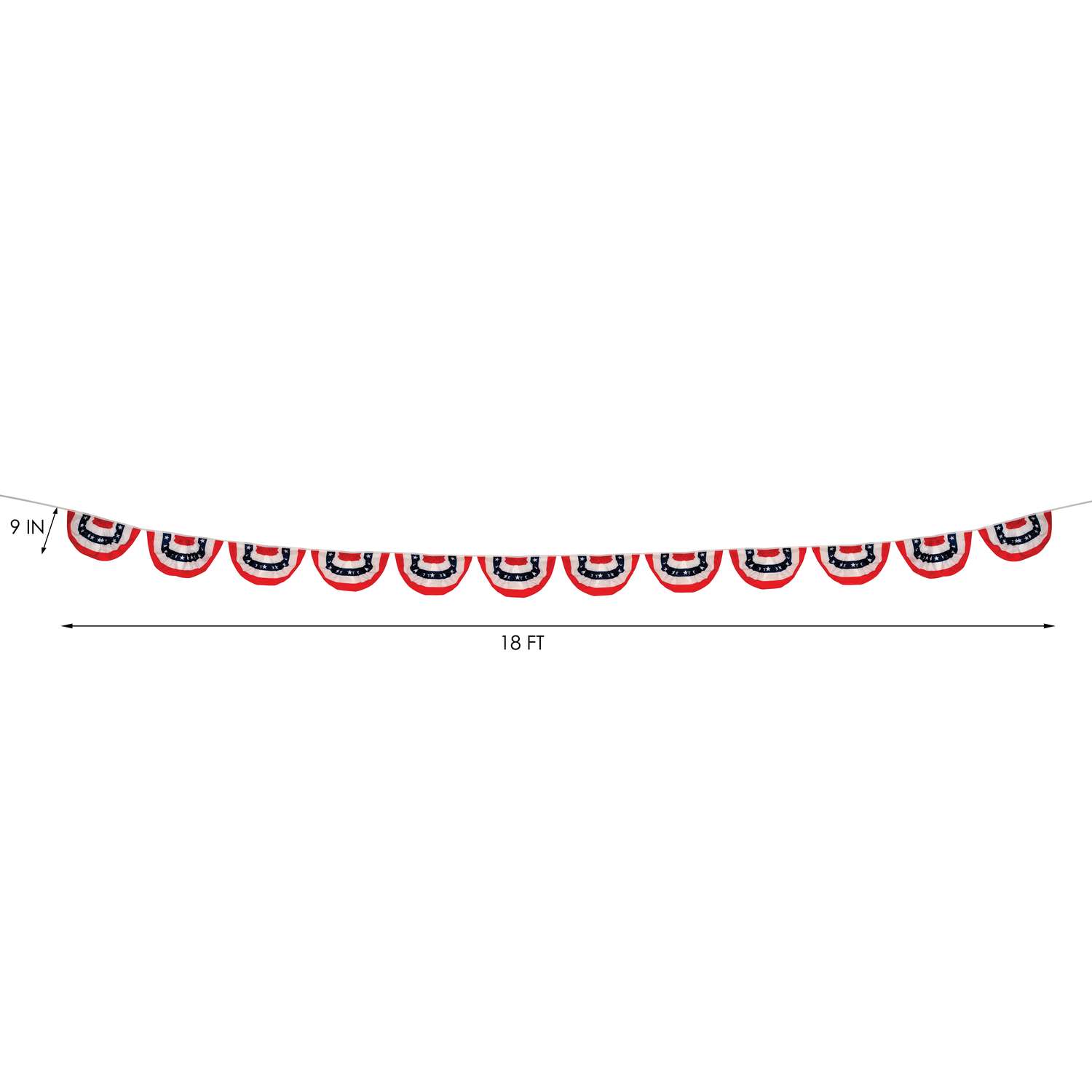  In The Breeze Patriotic Pleated Flag 9 In. H X 18 In. W