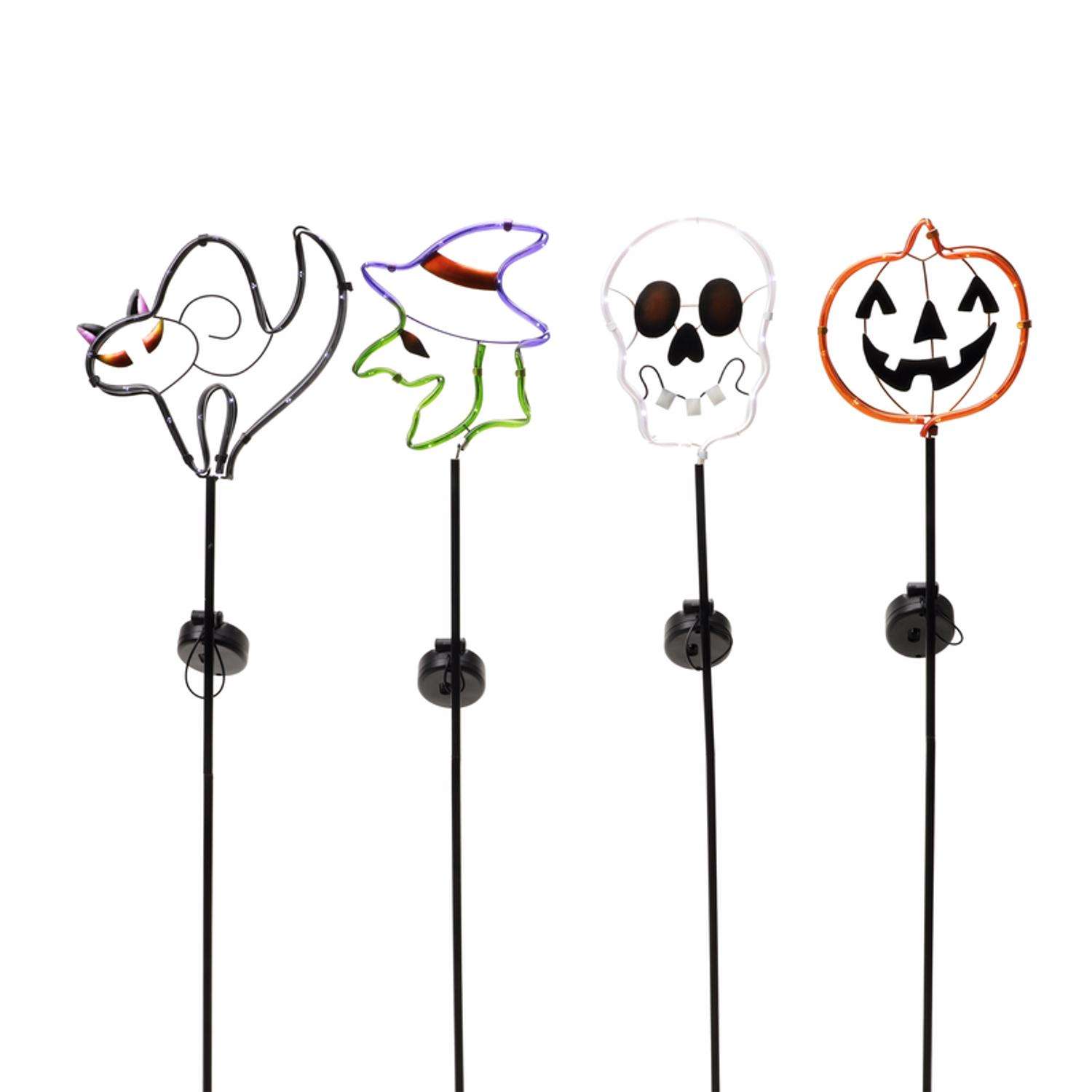  Alpine Assorted Metal 23.3 In. H Halloween Solar Garden Stake