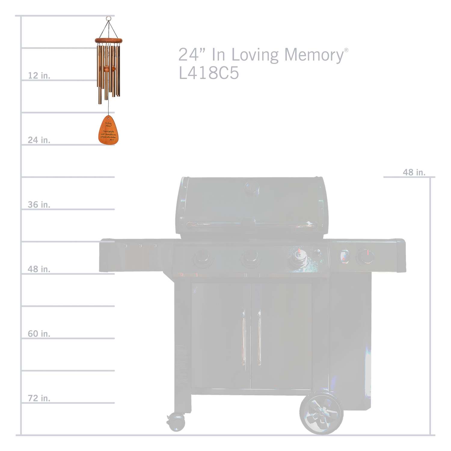  Wind River In Loving Memory Bronze Aluminum/Wood 24 In. Wind Chime