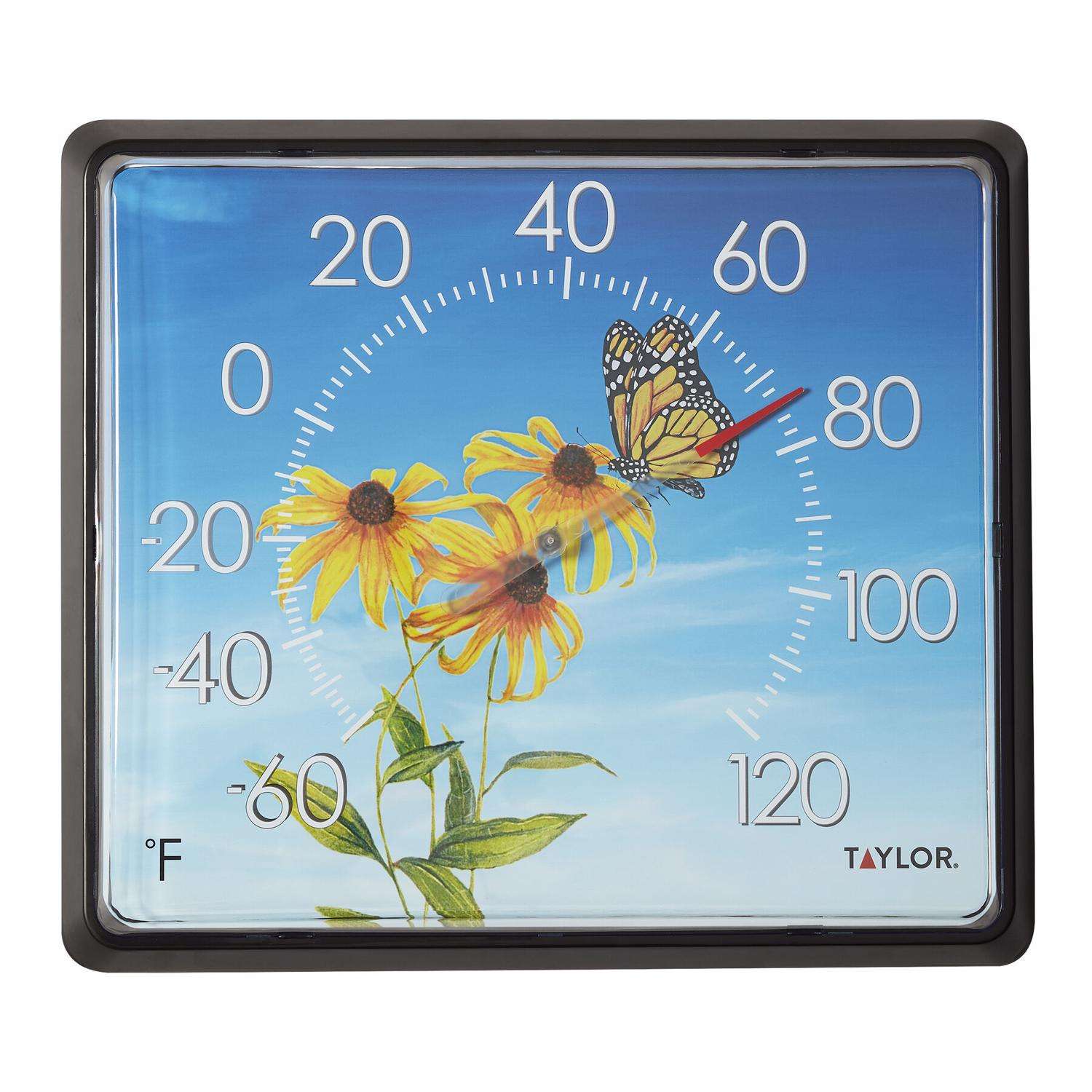 Taylor Butterfly Dial Thermometer Plastic Multicolored 14 In.