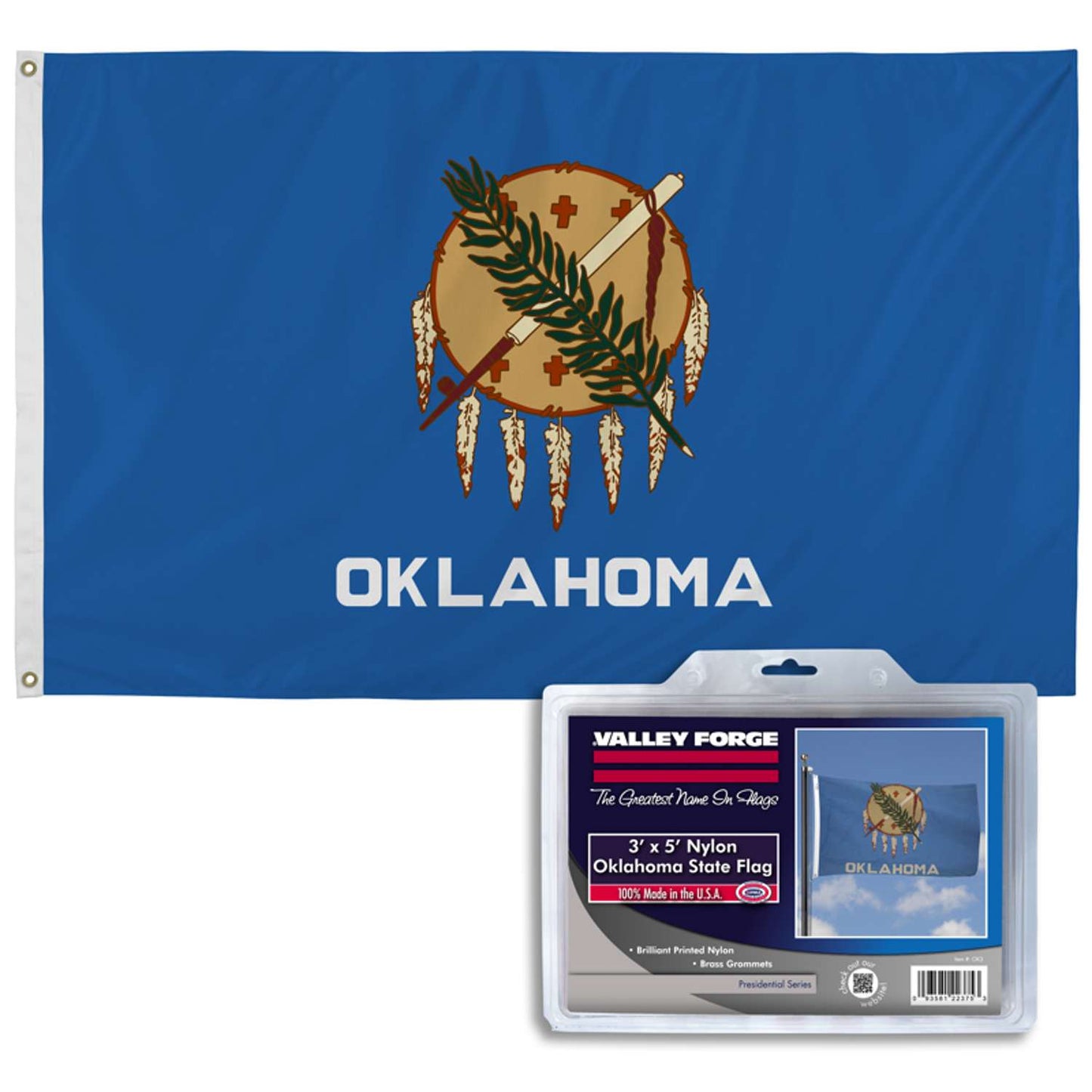  Valley Forge Oklahoma State Flag 36 In. H X 60 In. W