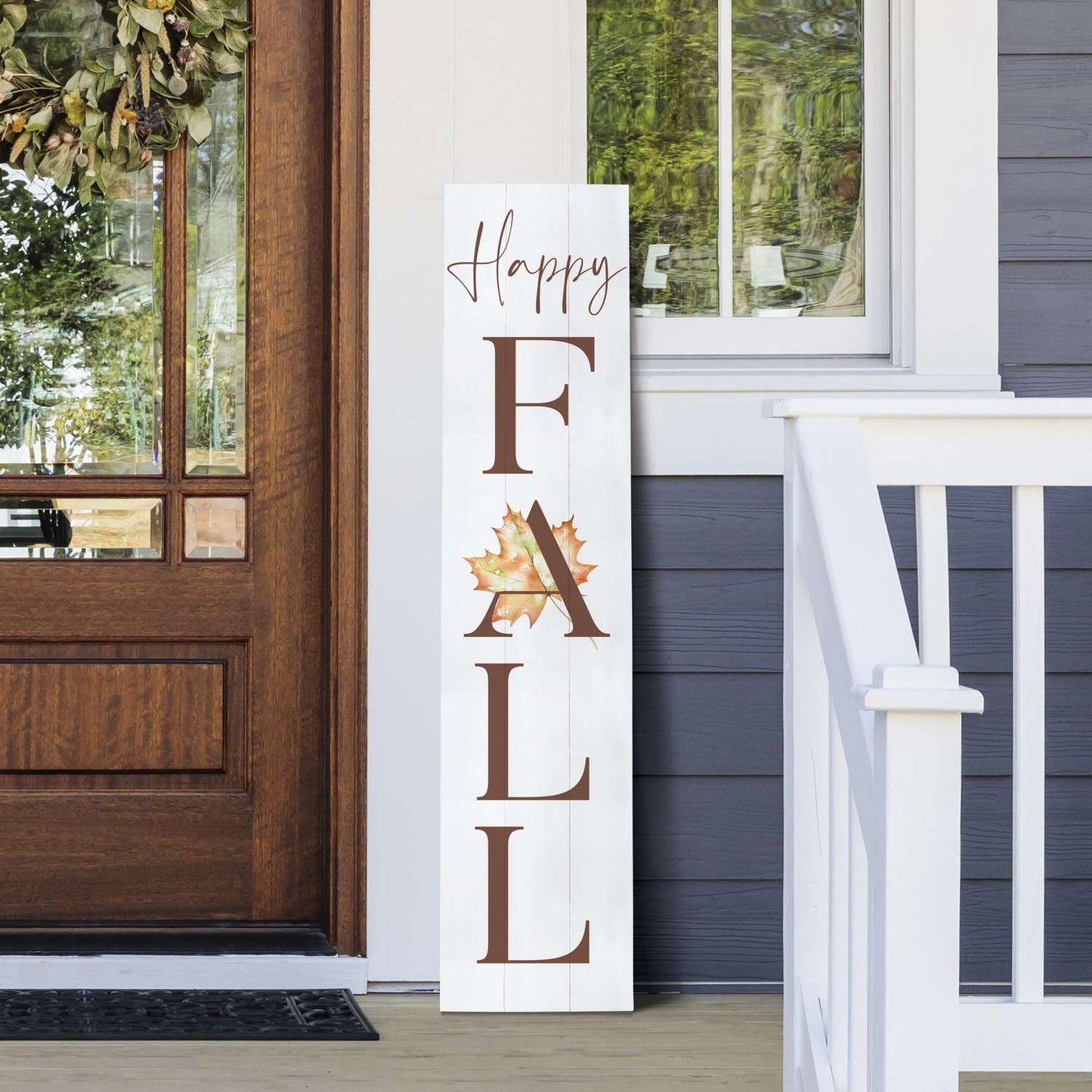  P. Graham Dunn Multicolored Wood 47 In. H Happy Fall Porch Sign
