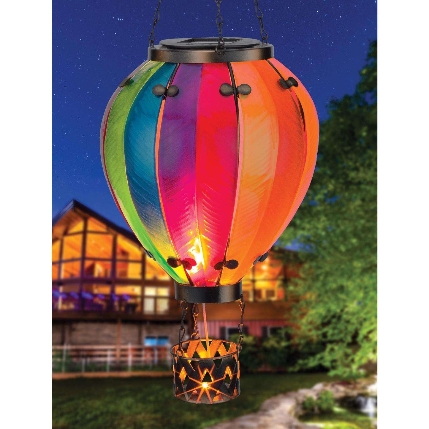  Regal Art & Gift Multicolored Glass/Metal 23.5 In. H Balloon Rainbow Lantern