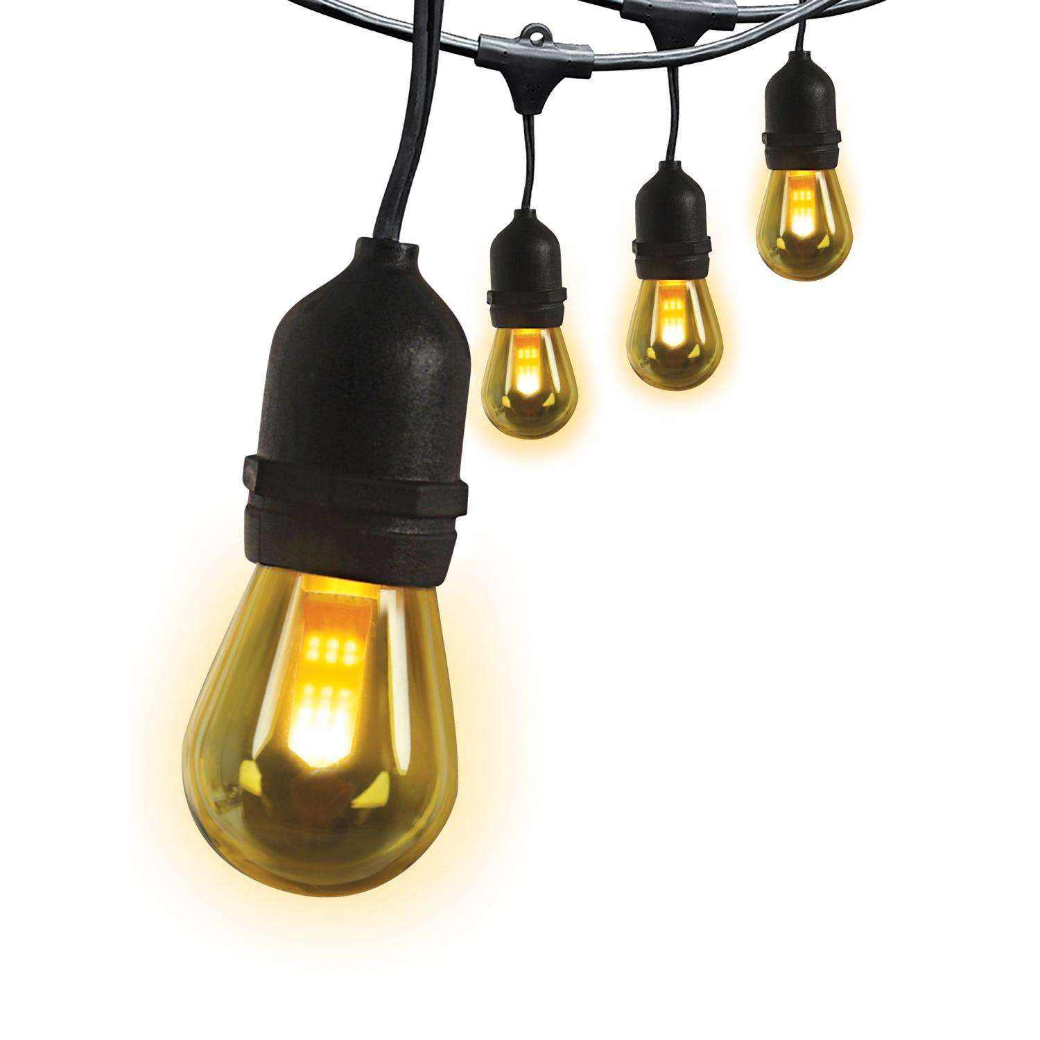  Feit String Lights LED Flame Bulb String Lights Amber 12 Ft. 6 Lights