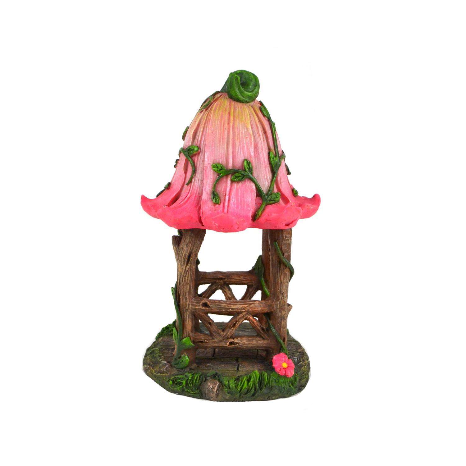  Touch Of Nature The Garden Collection Resin Multi-color 7 In. Miniature Flower Gazebo Statue