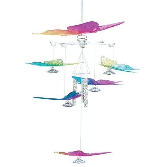  Summerfield Terrace Multi-color Plastic 22 In. Bright Butterfly Wind Chime
