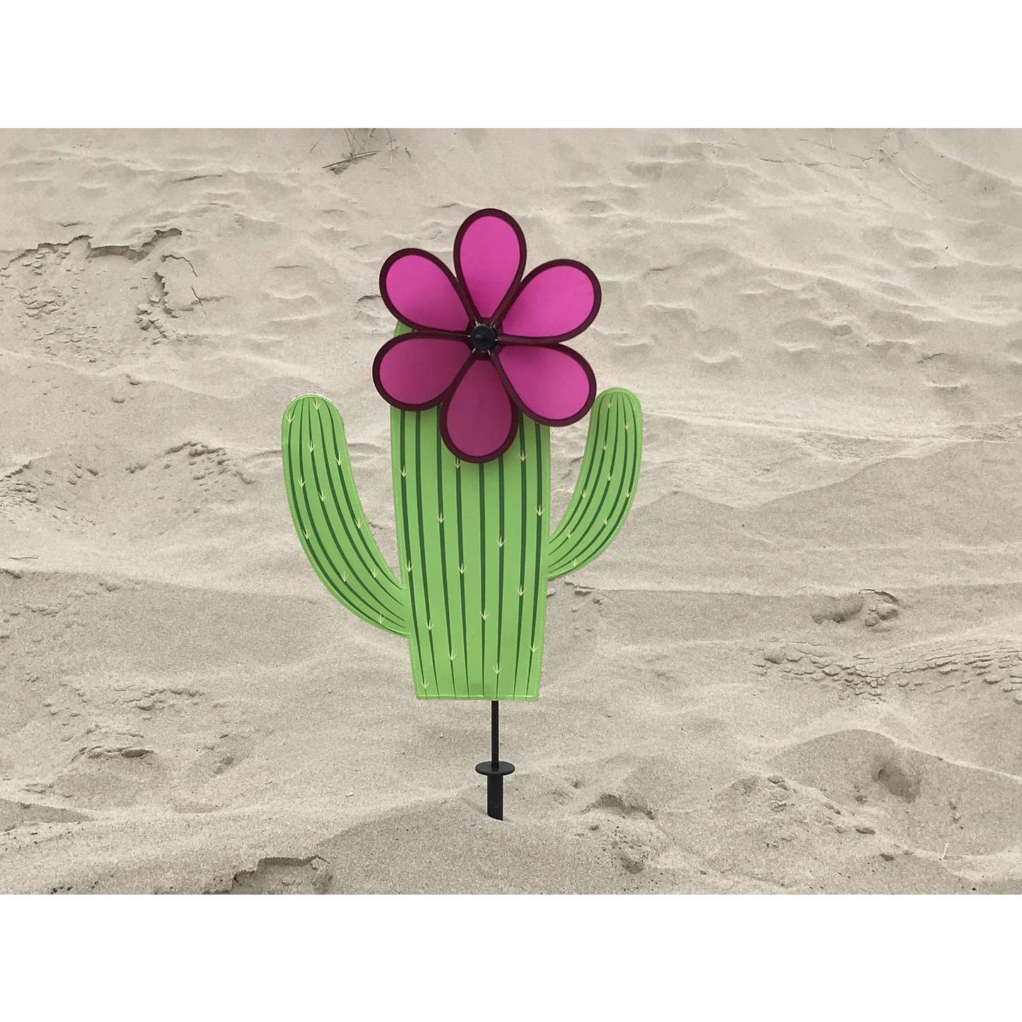  In The Breeze Multicolored Polyester 30 In. H Pink Flower Spinner